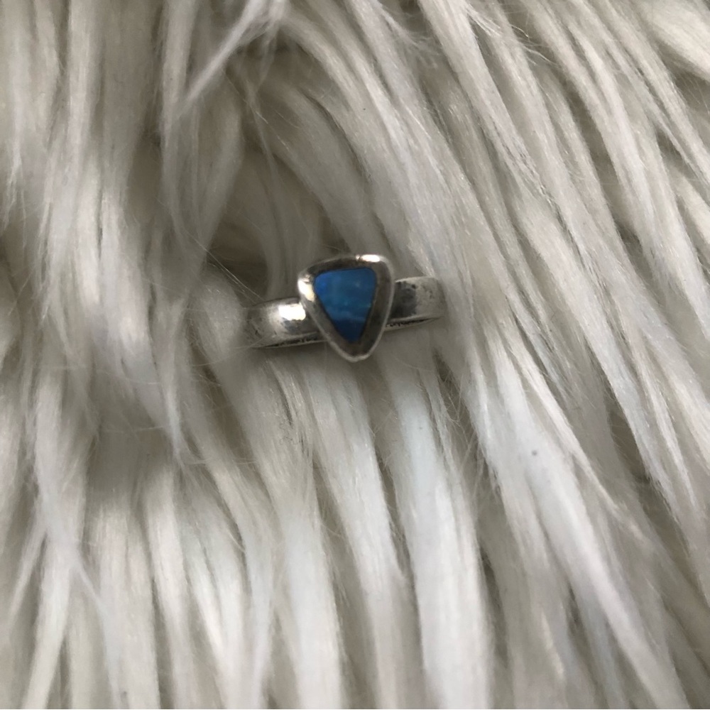 Silver and Australian Blue Opal ring